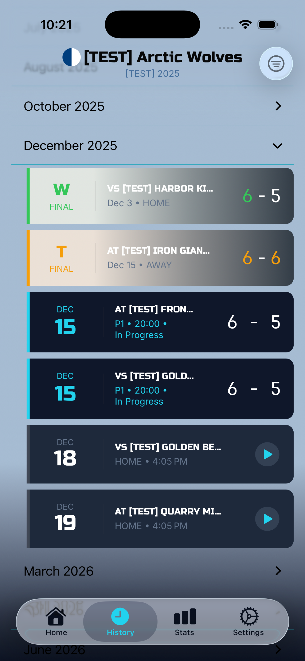 PuckMetrix live game view